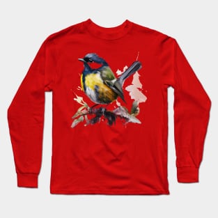 Tomtit Bird Watercolor 3.0 Long Sleeve T-Shirt